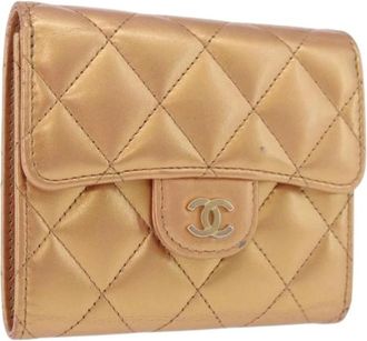 Chanel Pre-owned Vintage Portemonnee - Dames - Vintage Accessoires - Geel - ONE Size - Leer - Vintage