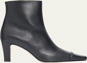 Manolo Blahnik Vivecal Leather Ankle Boots