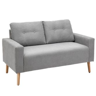 HOMCOM Sof&aacute; doble 145x76x88 cm gris