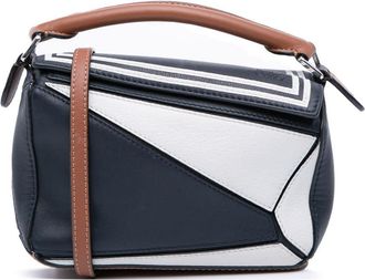 Loewe Pre-owned LOEWE Mini Tricolor Calfskin Sailor Puzzle Satchel 262003