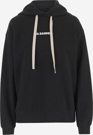 Jil Sander Black Drawstring Hoodie
