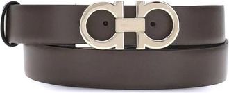 Ferragamo Gancini Omkeerbare Riem Gouden Gesp - Dames - Riemen - Bruin - 100 CM - Leer - Accessoires