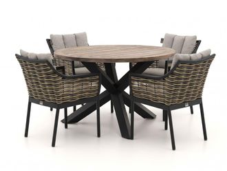 Apple Bee Milou/ROUGH-Y &oslash;120cm dining tuinset 5-delig