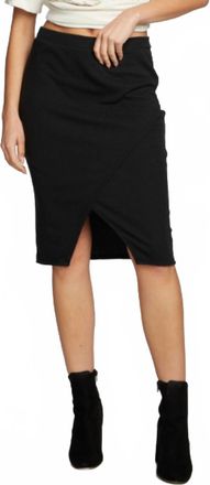 Chaser Slit Pull On Midi Skirt In True Black