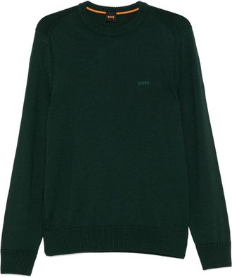 BOSS logo-embroidered sweater - Green