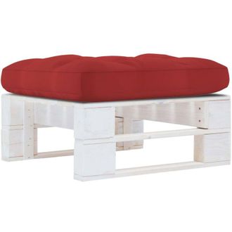 vidaXL Ottomana da Giardino Pallet in Legno di Pino Impregnato Bianco - Vidaxl