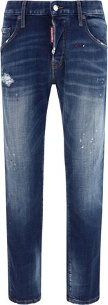 Dsquared2 Mens Skater Jeans Navy Blue Cotton