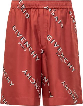 Givenchy Red Logo Shorts