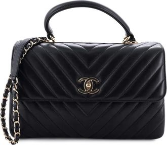 Chanel Trendy CC Top Handle Bag Chevron Lambskin Medium satchel - Nero
