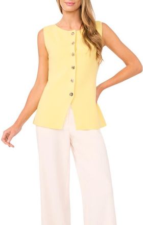Ted Baker Sleeveless Button-Up Shirt in Creamed Corn at Nordstrom, Size X-Large