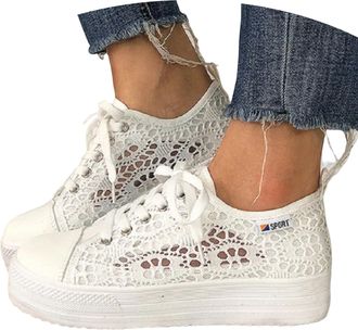 Generic Womens Fashion Cusual Sneakers Women Chunky with Memory Foam Lightweight Non Slip Tennis Shoes Breathable Running for Flat Feet Plantar Fasciitis Work