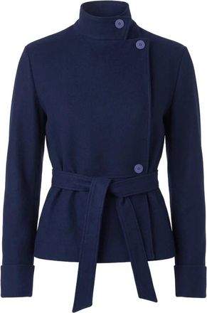 Ni&ugrave; Giacca con cintura - Dames - Zomerjassen - Blauw - M - Wol - Jassen