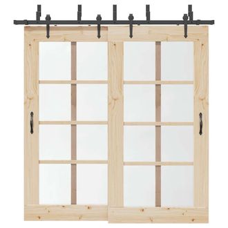 Berkfield Home Sliding Door Hardware Kit 213, 5 cm Steel Black