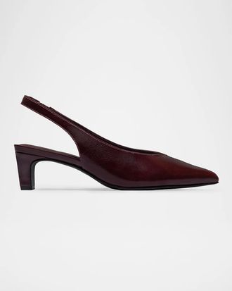 Bernardo 50mm Maude Leather Slingback Pumps