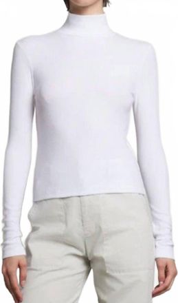 Velvet Helms Turtleneck Top In White