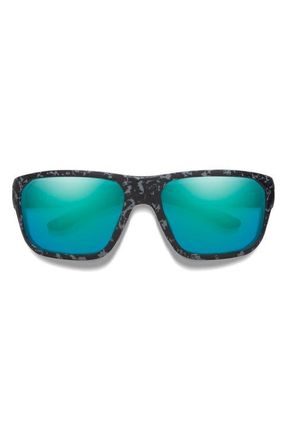 Smith Arvo 61mm ChromaPop Polarized Wraparound Sunglasses in Ash Marble/opal Mirror at Nordstrom