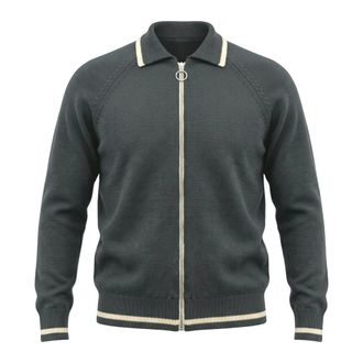 Fortela Crow Wool Zip Knit - - Knitwear - Uomo - Verde - L