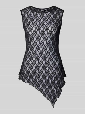 Only Slim Fit Top mit asymmetrischem Bund Modell LIVA in Black, Gr&ouml;&szlig;e XS