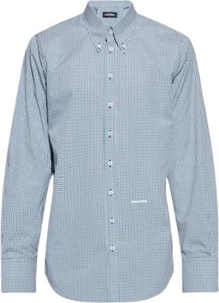 Dsquared2 Chemise - Heren - Casual Overhemden - Blauw - L - Katoen - Overhemden