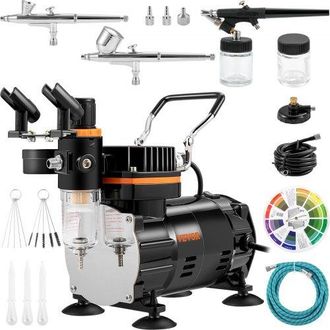 OEM Profi Dual Action Airbrush-spritzpistole Set 18 - 23 L/min 120 W, 230 V Mini Airbrush Luftkompressor Gravity, Lackierpistole F&uuml;r Werbeillustrationen, 
