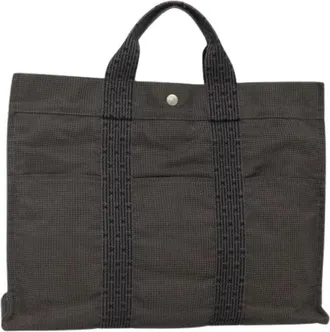 Herm&egrave;s Pre-owned Tote Bags, female, Gray, Size: ONE SIZE Pre-owned Vintage Canvas Tote Bag