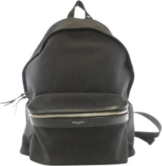 Saint Laurent Pre-owned City Nylon Backpack - Dames - Vintage Rugzakken - Zwart - ONE Size - Nylon - Vintage