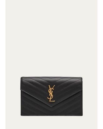 Saint Laurent Cassandre Quilted Chevron Leather Shoulder Bag