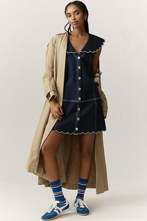 Pilcro Scalloped Denim Buttondown Dress