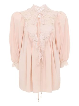 Chlo&eacute; lace-detail blouse - women - Fabric - 36 - Pink