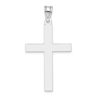 Diamond2Deal 14k White Gold Polished Cross Pendant