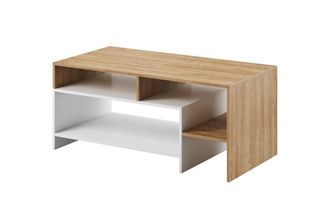AKL FURNITURE Mesa de centro efecto madera Crema y Gris