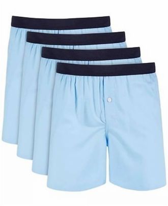 Club Room Mens Woven Boxers In Skysail Blue