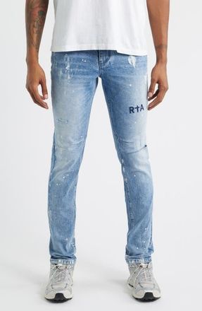Rta Clayton Paint Splatter Ripped Skinny Jeans in Distressed White Paint at Nordstrom, Size 34