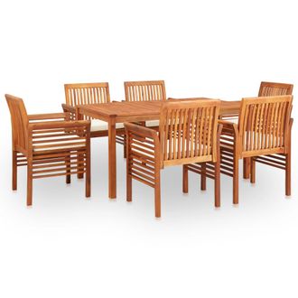 vidaXL Set Comedor De Jard&iacute;n 7 Pzas Y Cojines Madera Maciza De Acacia Vidaxl