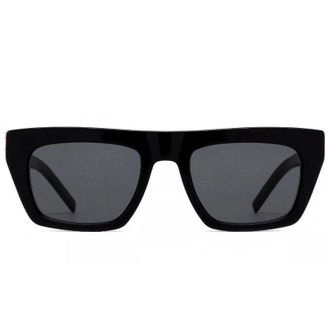Saint Laurent SLM131001 Acetate Rectangle-Frame Sunglasses - Black