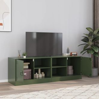 vidaXL Vidaxl - Muebles Para Tv 2 Unidades Acero Verde Oliva 67x39x44 Cm