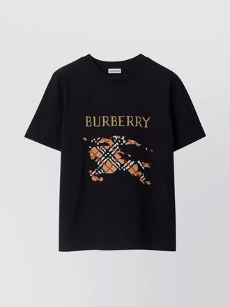 Burberry cross stitch logo cotton t-shirt