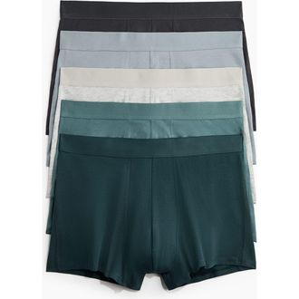 H&M 5-pack Short Trunks With Lycra in Teal/light Gray at Nordstrom, Size X-Large