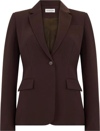 P.A.R.O.S.H. Single-breasted Blazer in Cady - Dames - Blazers - Bruin - XS - Leer - Jassen