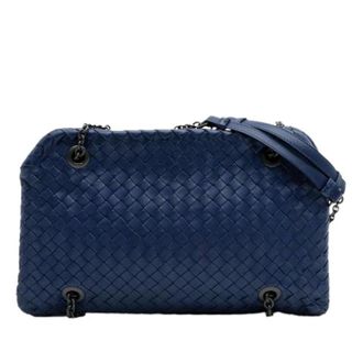Bottega Veneta Pre-owned Cross Body Bags, female, Blue, Size: ONE SIZE Pre-owned Duo Shoulder Bag
