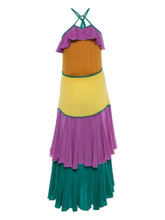 Dsquared2 ruffle-tiered silk dress - Multicolour