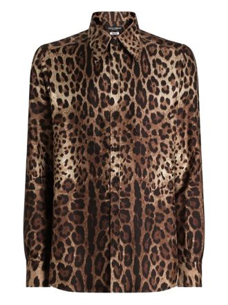 Dolce & Gabbana leopard-print shirt - Brown