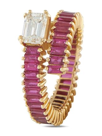 Luxury Bazaar diamond and ruby ring - Oro