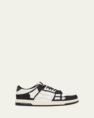 Amiri Skel Bicolor Leather Low-Top Sneakers