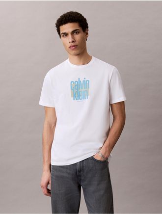 Calvin Klein Jeans Calvin Klein Mens Modern Calvin Klein Graphic Logo Tee - Open White - 2XL