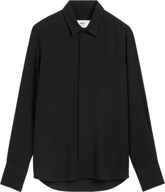 Ami virgin wool-blend shirt - unisex - Viscose/Virgin Wool - S - Black