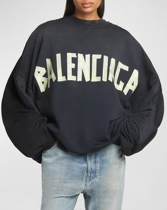 Balenciaga Oversized Double Front Crewneck Sweatshirt