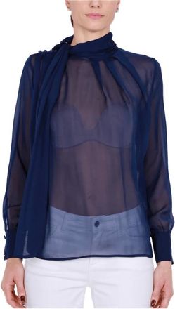 Elisabetta Franchi Mujer, Blusas y Camisas, Azul, Talla: L