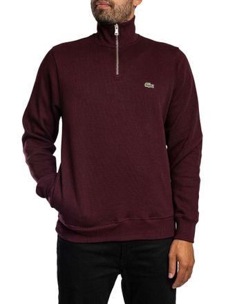Lacoste Sweatshirt Met Hoge Hals En Interlock-Look, Rood
