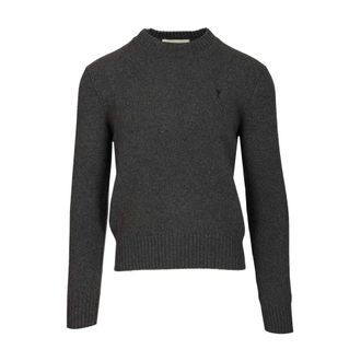 Ami Ami de Coeur Crewneck Jumper - male - Ami Paris - Round-neck Knitwear - Black - S - Knitwear